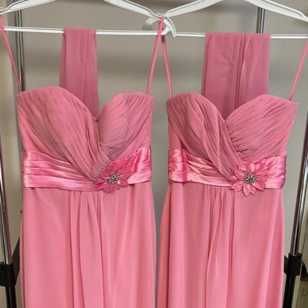 Pink Bridesmaid Dresses with Matching Shall Size 2